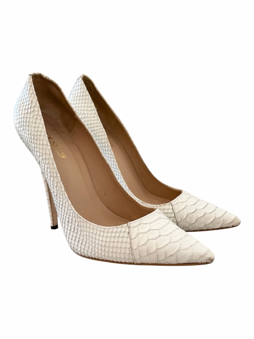House of CB White Python Pointy Pumps Women’s 39 / 8.5